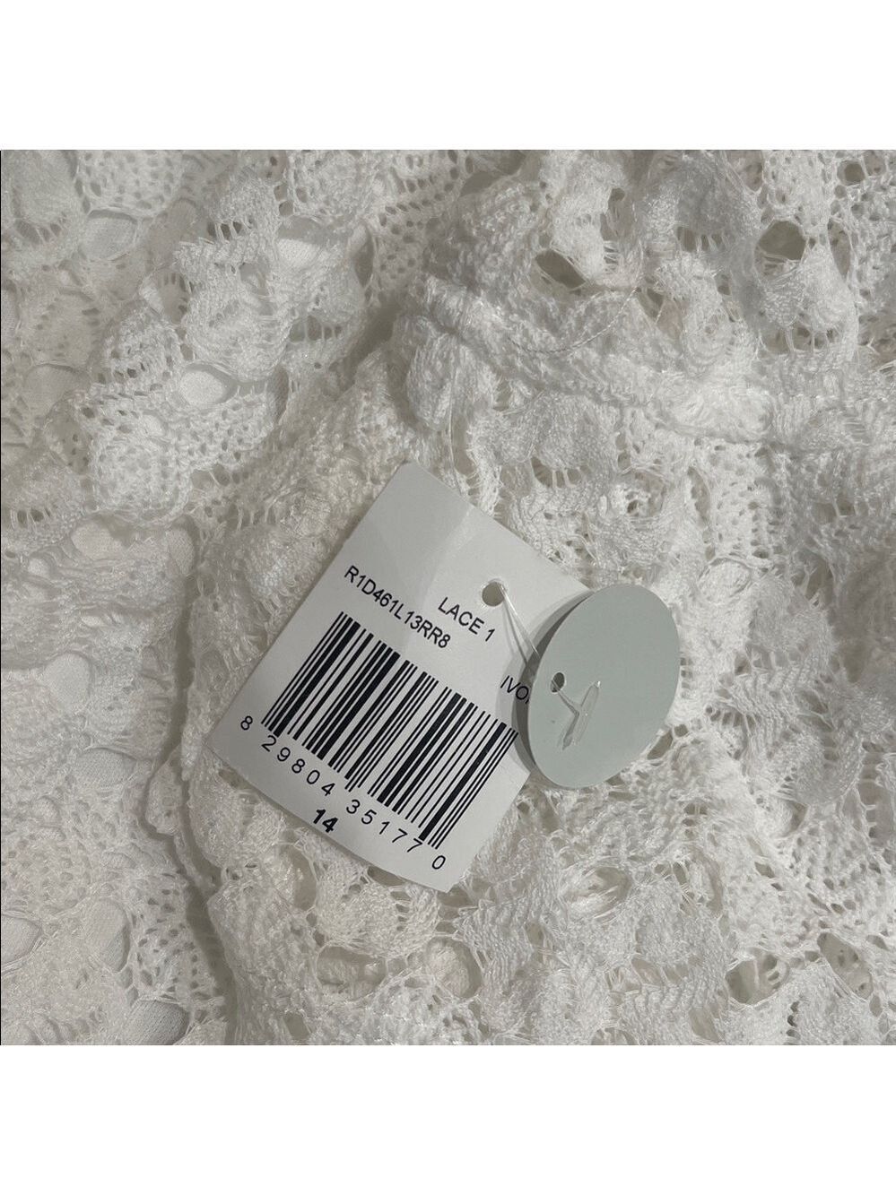 NWT Rabbit Rabbit Rabbit Designs Stretch Lace Fit And Flare Dress SZ 14 White - Picture 7 of 7
